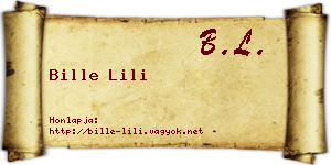 Bille Lili névjegykártya