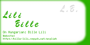 lili bille business card